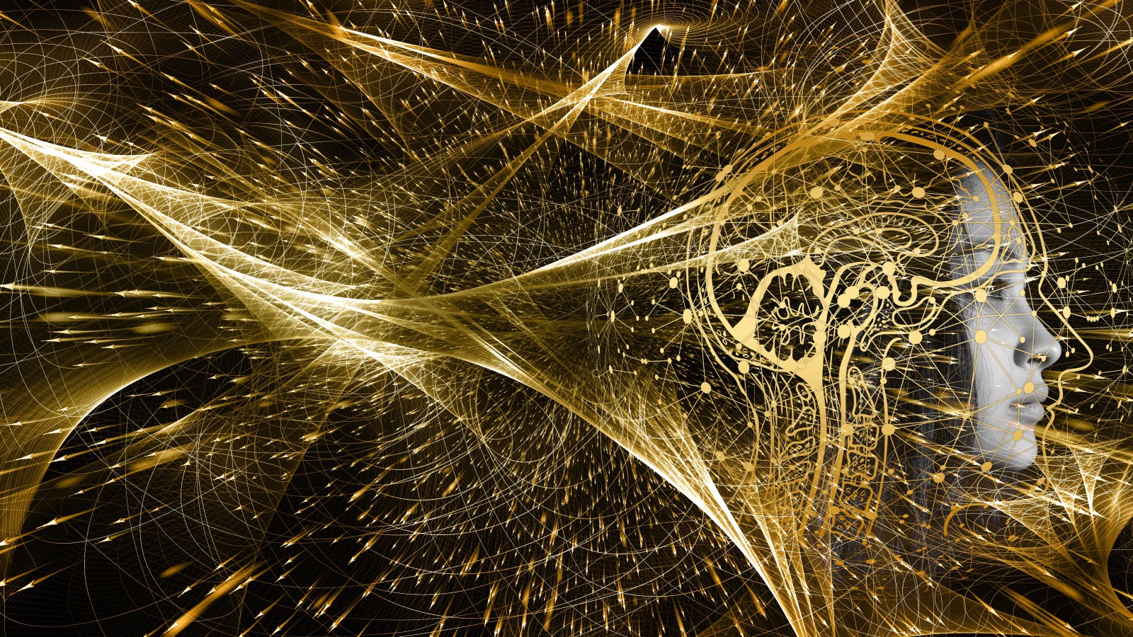 Лицо человека разрушается на волны