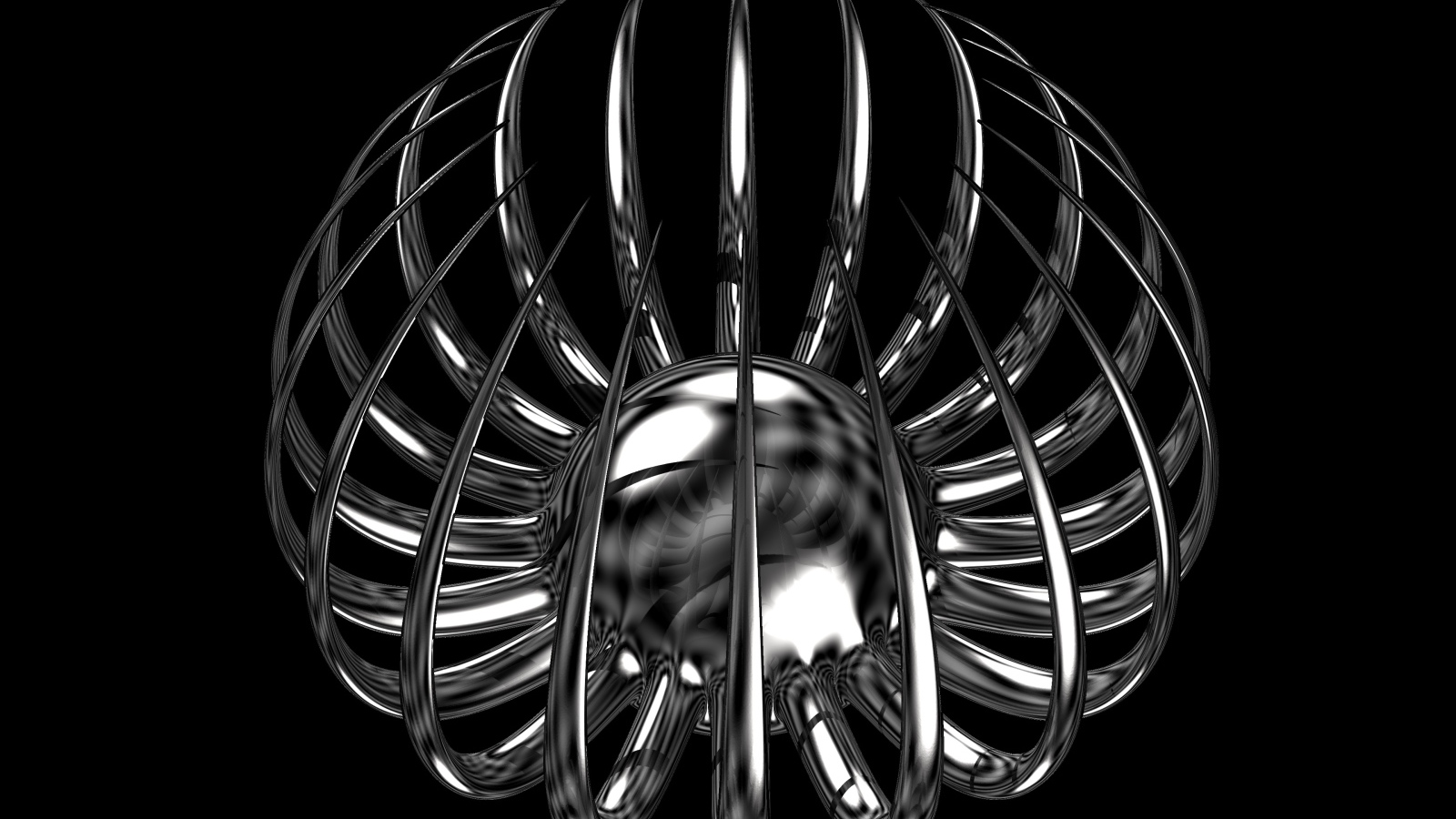 Серебряный цветок с острыми лепестками на черном фоне