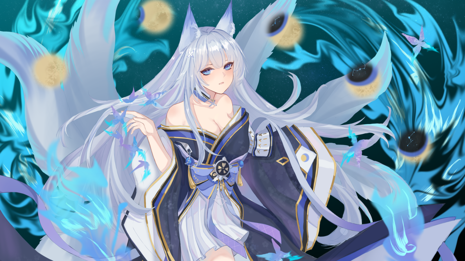 Девушка аниме Azur Lane с длинными волосами