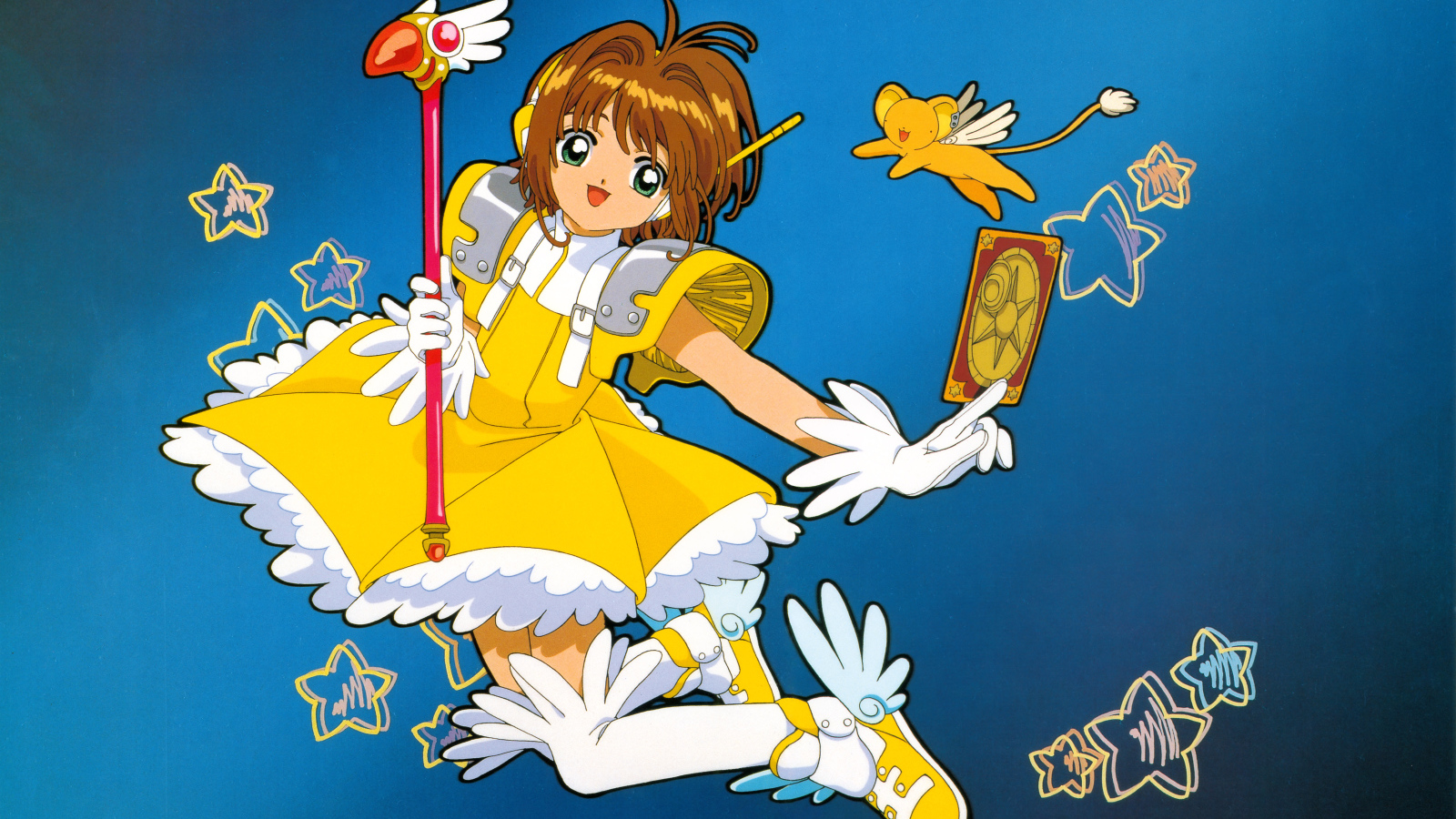Girl in a yellow dress anime Sakura - Card Collector