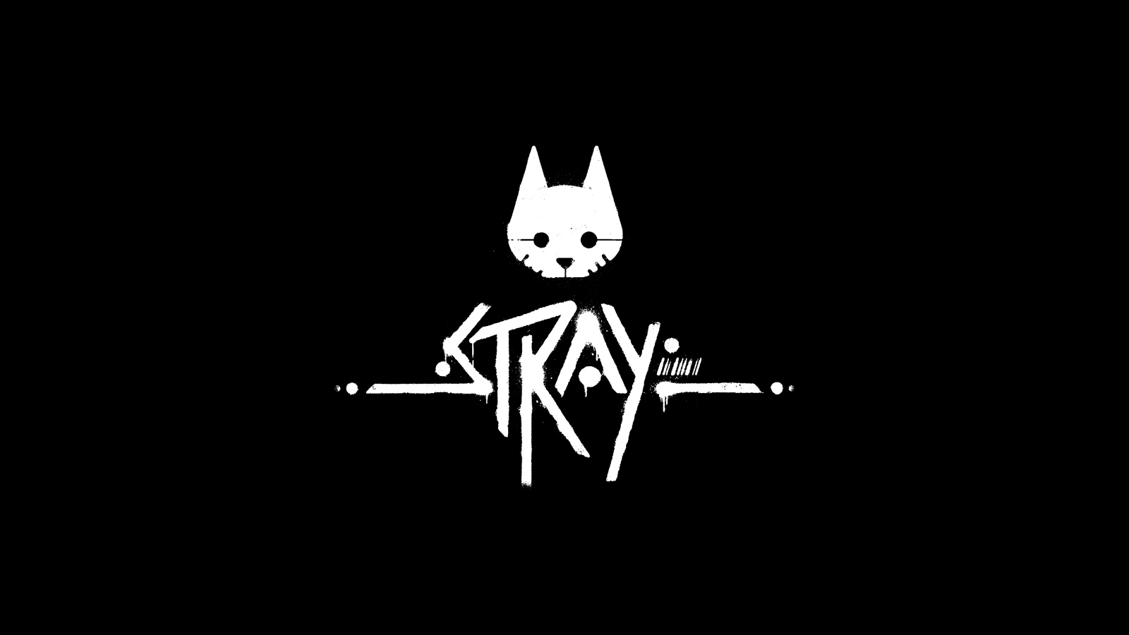 Логотип компьютерной Stray на черном фоне