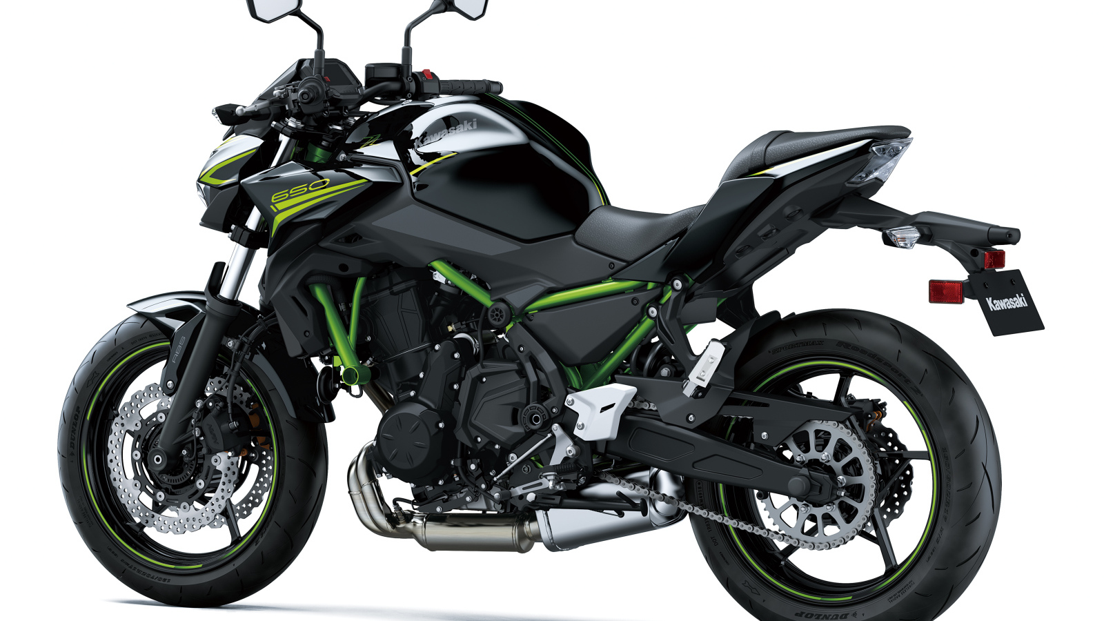 Мотоцикл Kawasaki Z H2, 2021 года на белом фоне