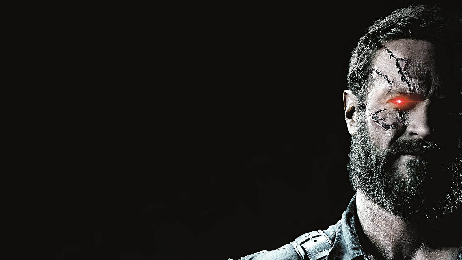 Кано персонаж фильма Мортал Комбат на черном фоне