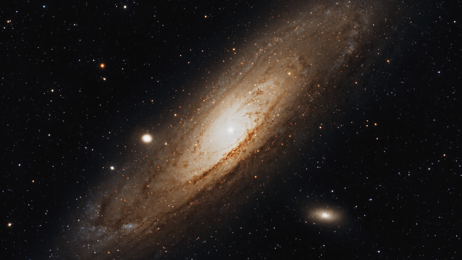 Andromeda nebula in space