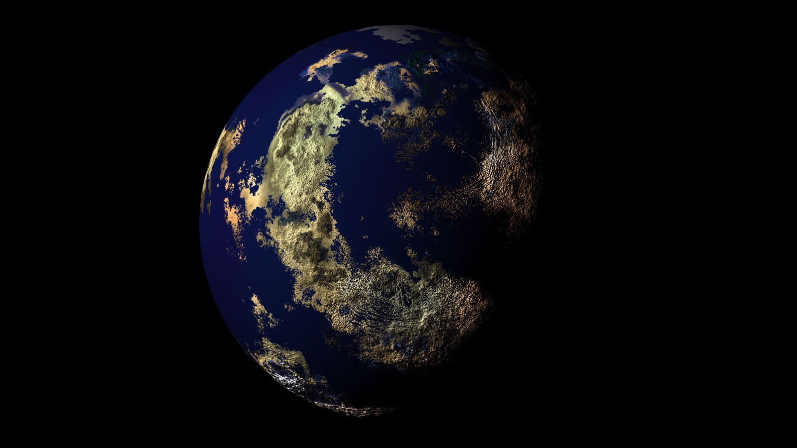 Большая планета Земля на черном фоне