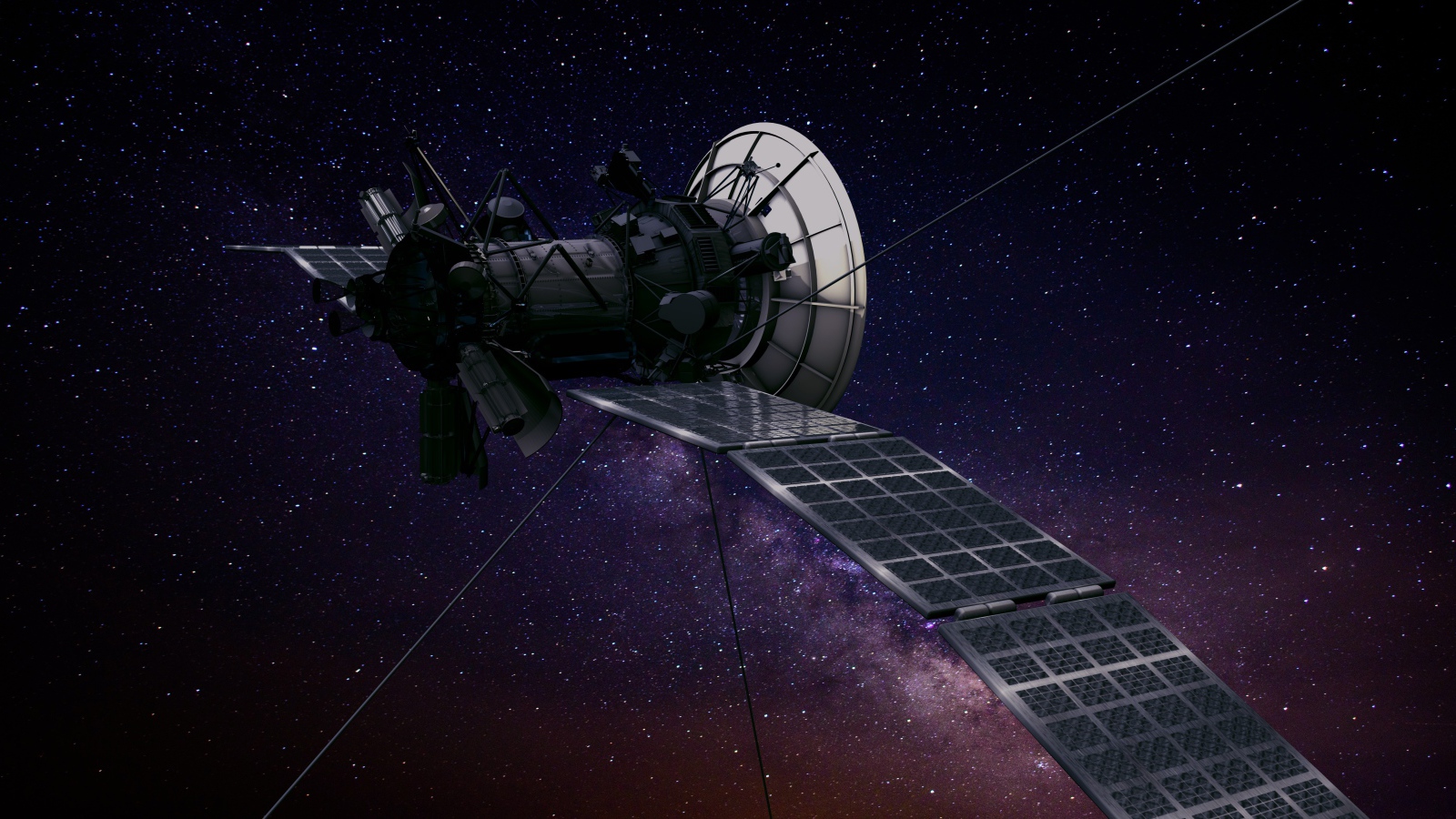 Космическая станция пролетает над планетой