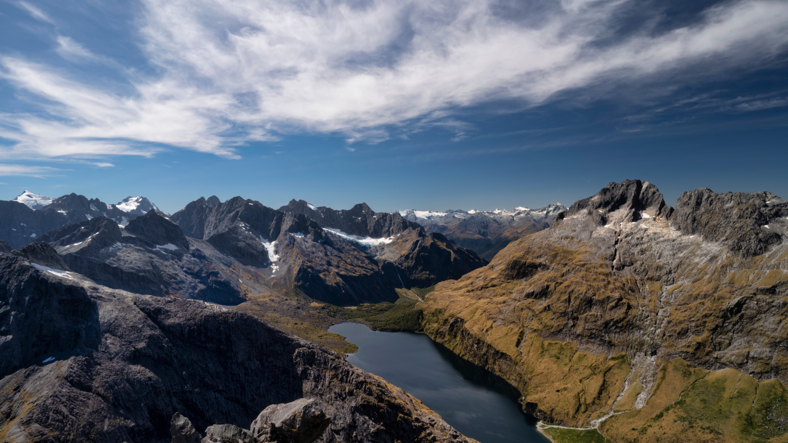 Озеро возле гор, Новая Зеландия