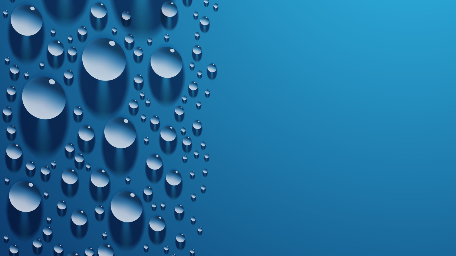 Капли 3д на голубой поверхности