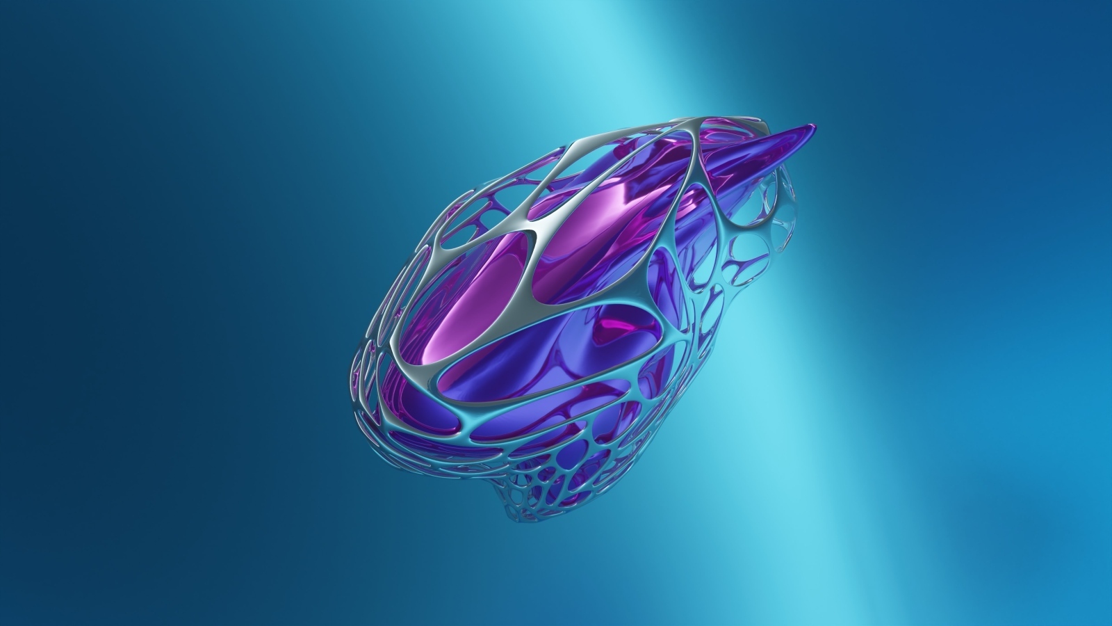 Объект 3д на голубом фоне