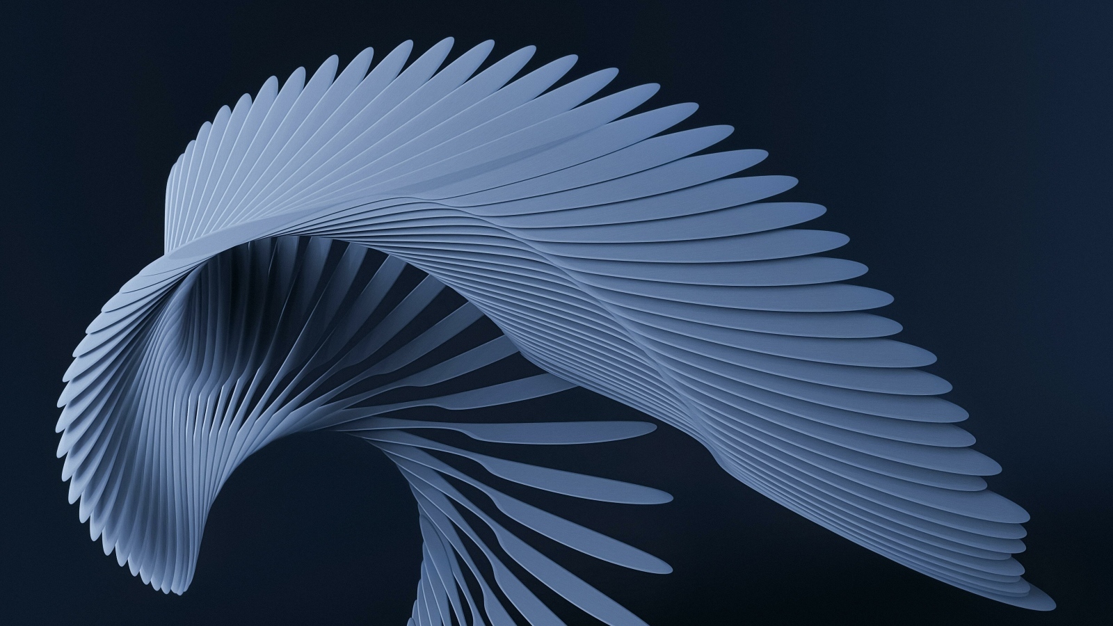 Голубой узор с перьями 3д графика