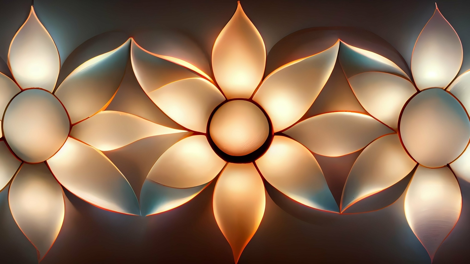 Три ярких абстрактных цветка