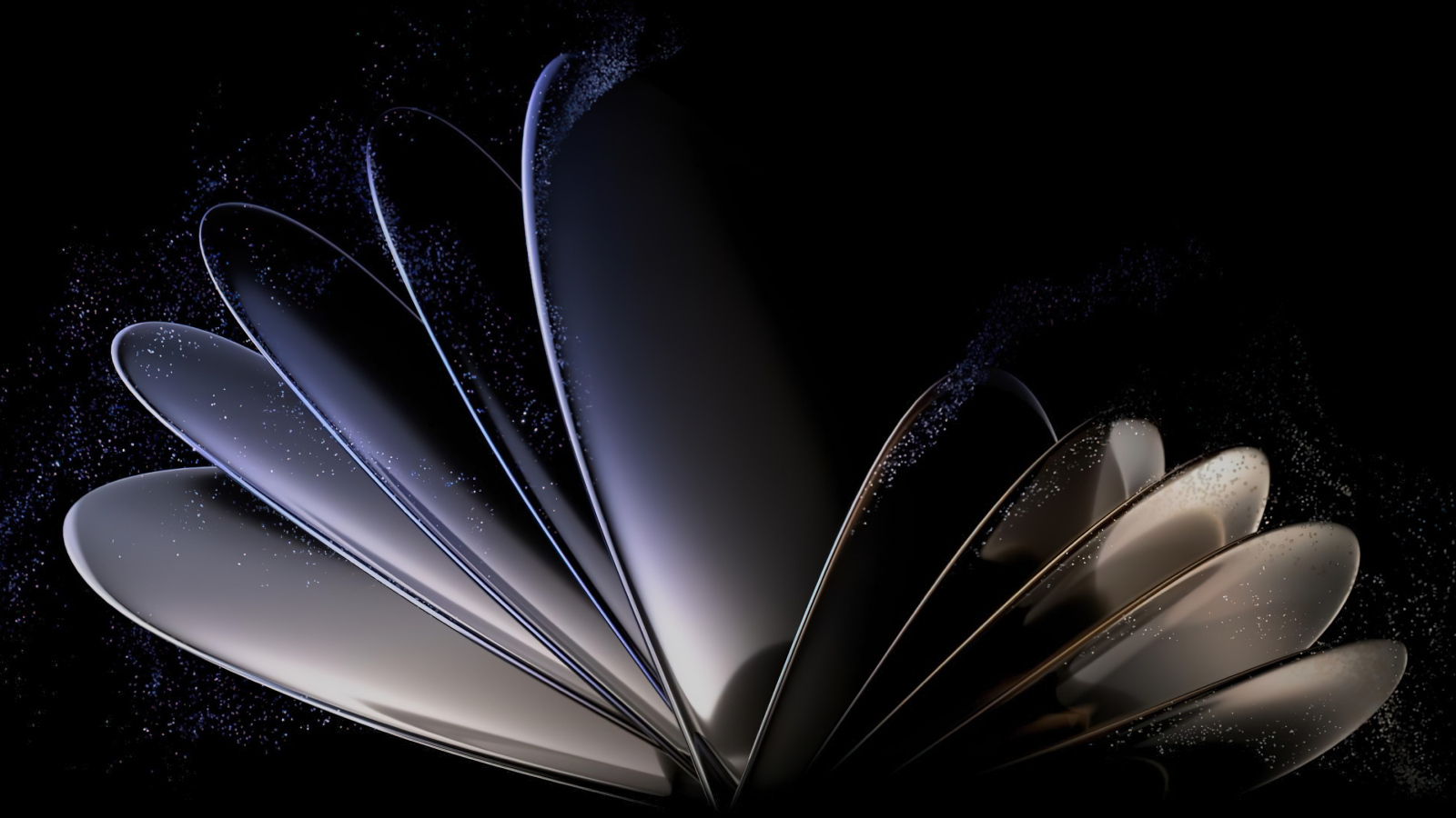 Необычные 3д лепестки на черном фоне