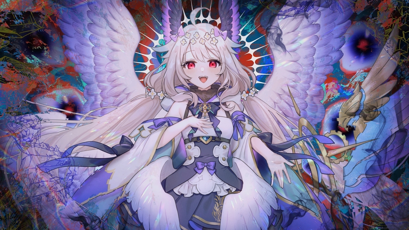 Девушка аниме с крыльями ангела