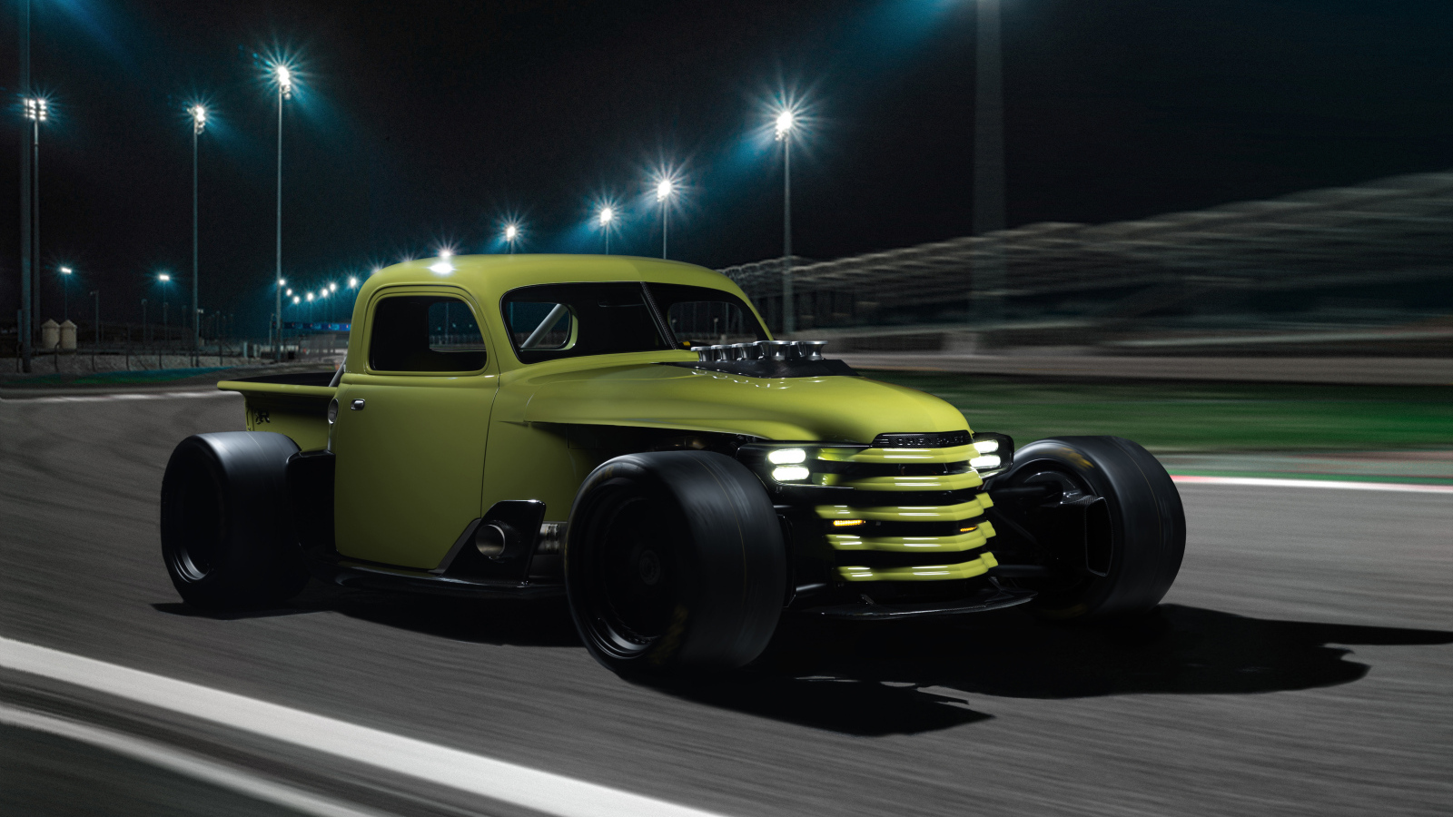 Автомобиль Chevrolet Super Truck 1948 года на трассе