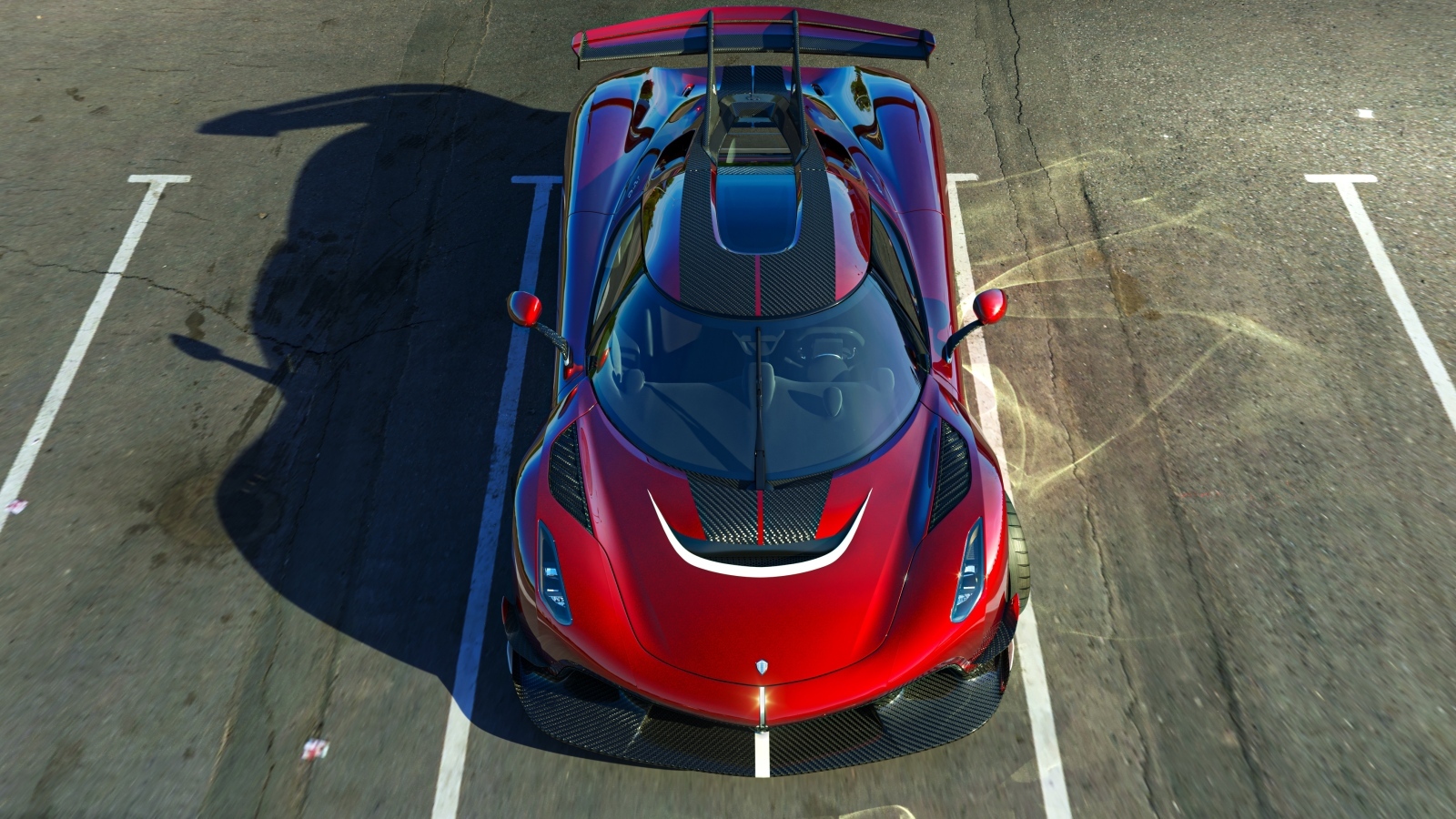 Красный спортивный автомобиль Koenigsegg Jesko