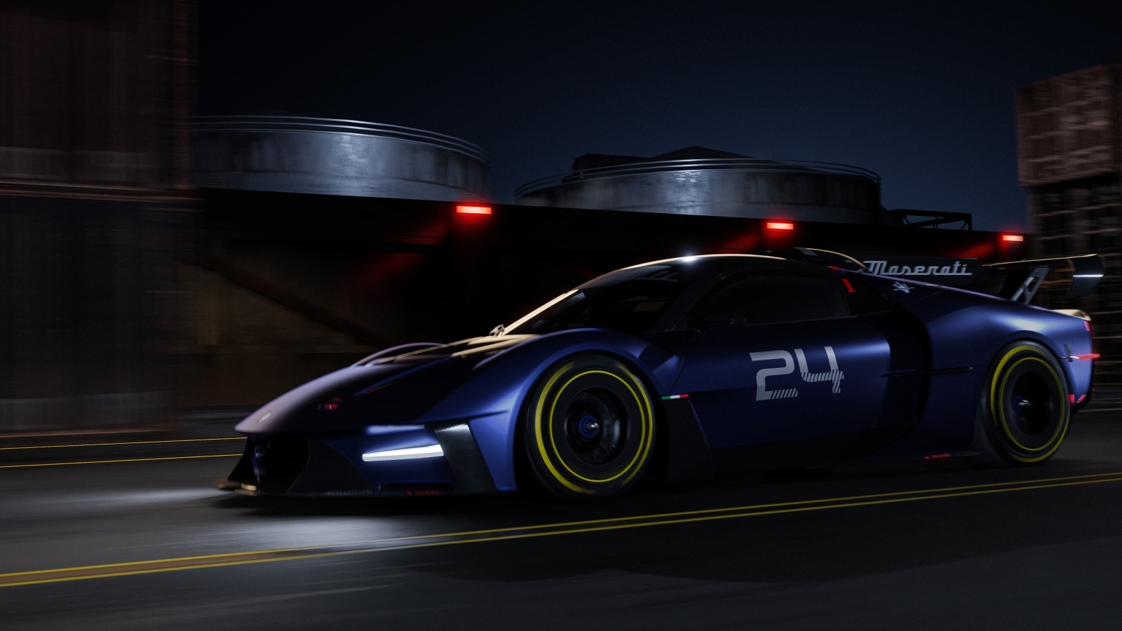 Автомобиль Maserati MCXtrema 2024 на трассе