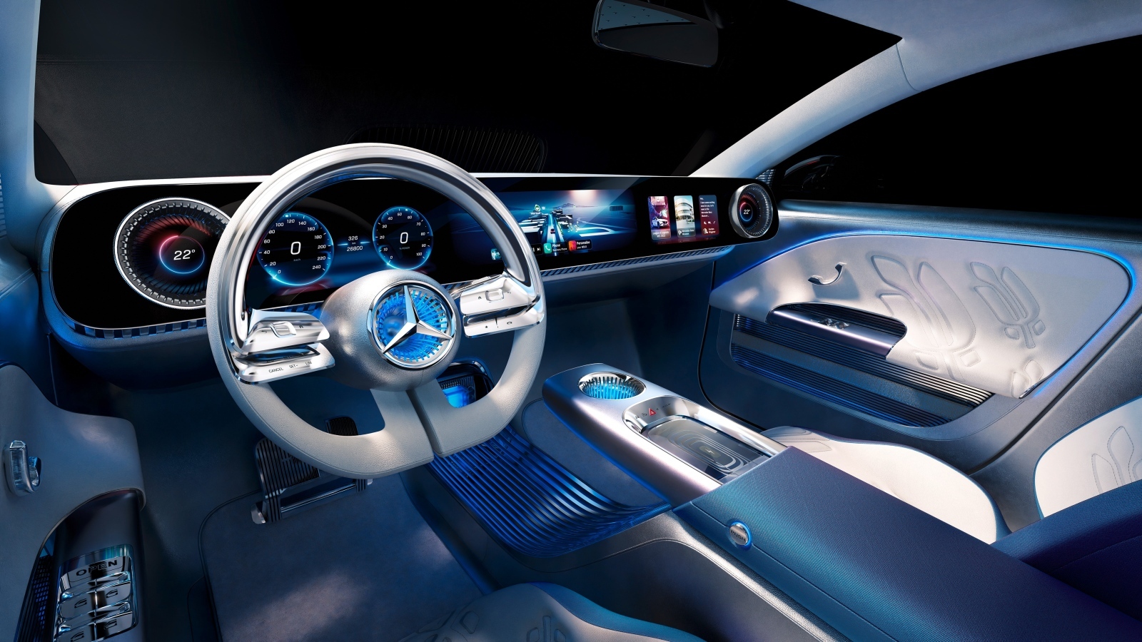 Салон автомобиля Mercedes-Benz Concept CLA Class 2024 года
