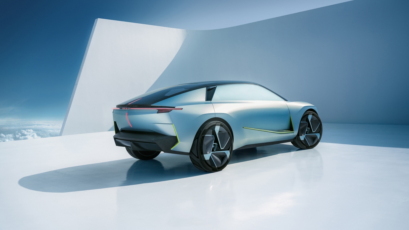 Вид сзади на автомобиль Opel Experimental 2023 года