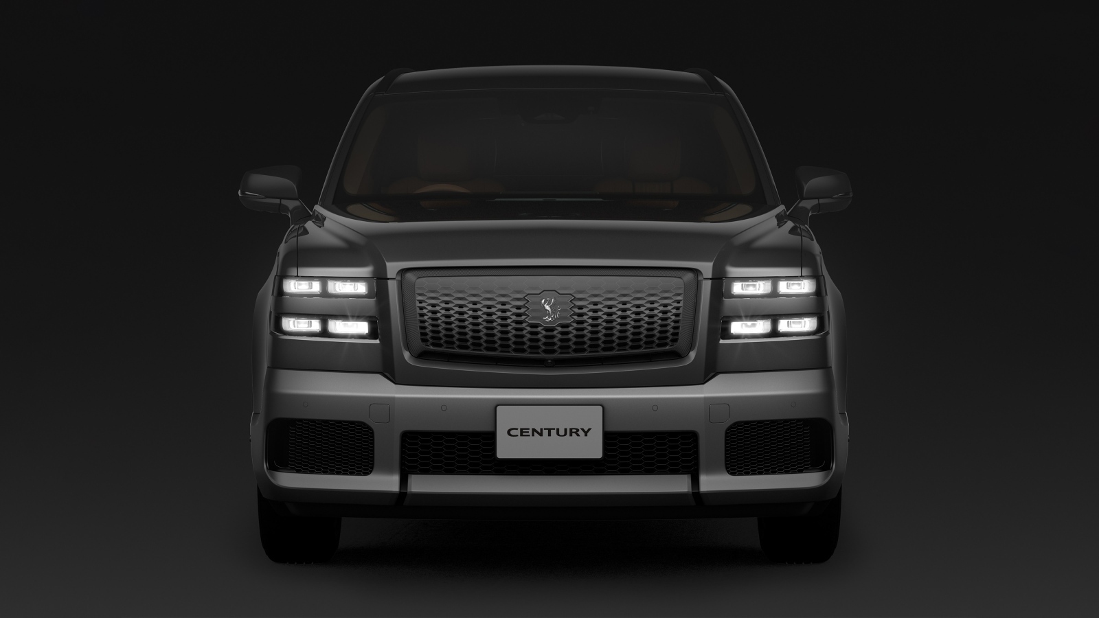 Автомобиль Toyota Century 2023 года на черном фоне