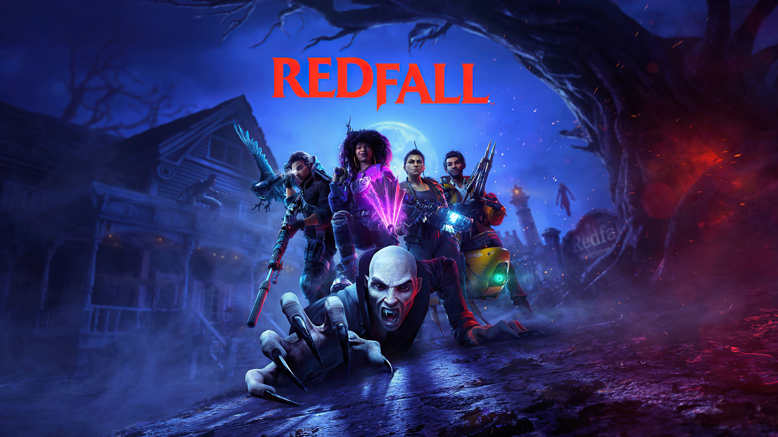 Постер с монстрами компьютерная игра Redfall, 2023