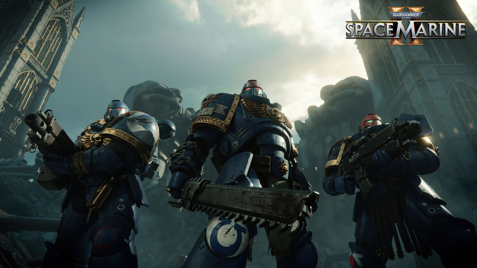 Солдаты из компьютерной игры Warhammer 40,000: Space Marine 2