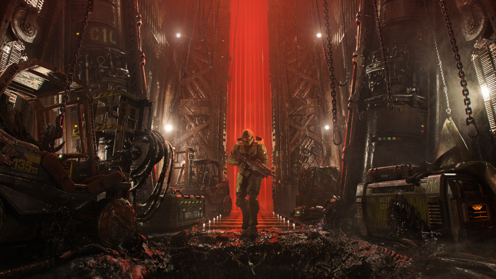 Персонаж компьютерной игры Master Chief в городе