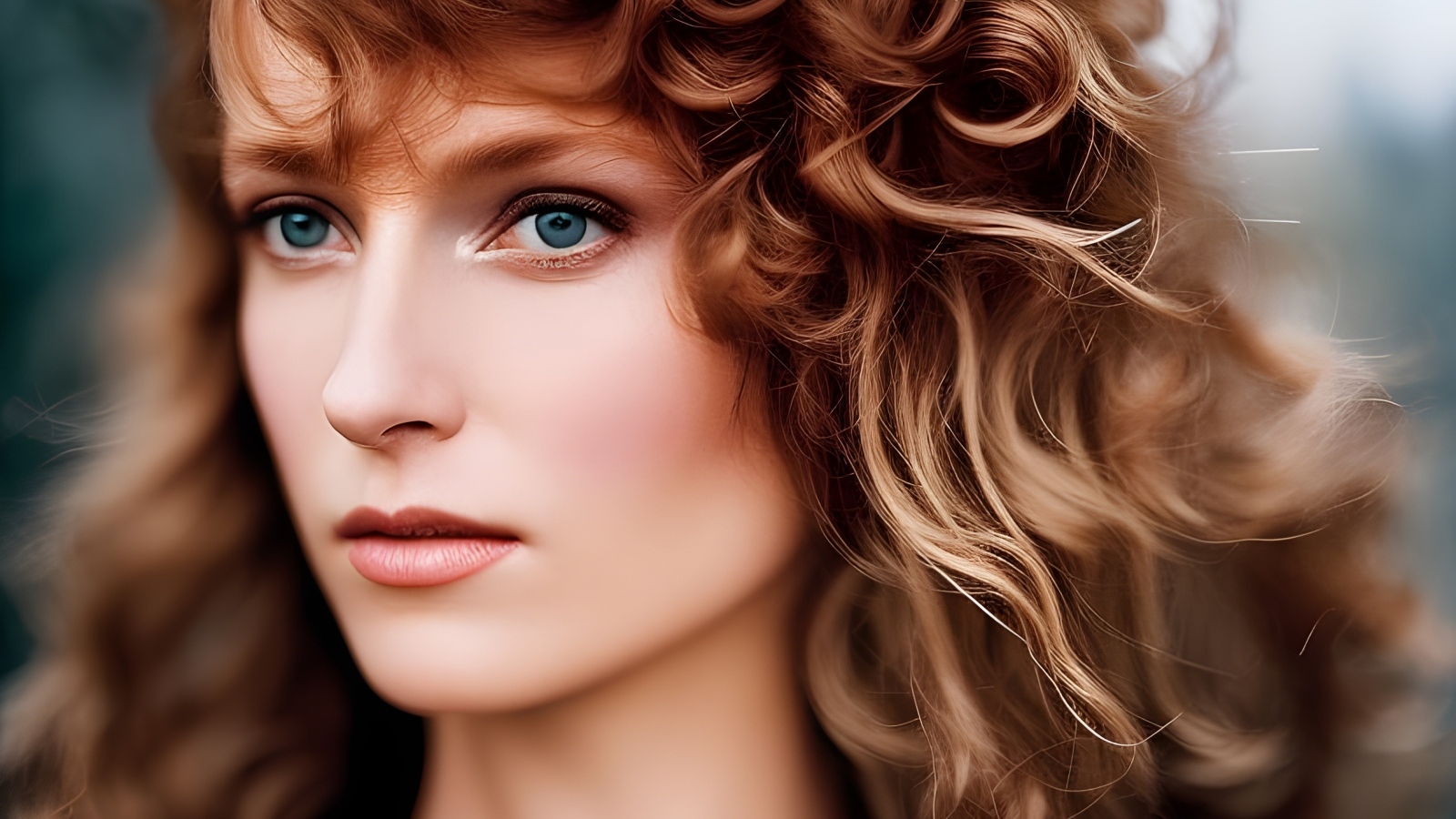 Красивая девушка с волнистыми волосами