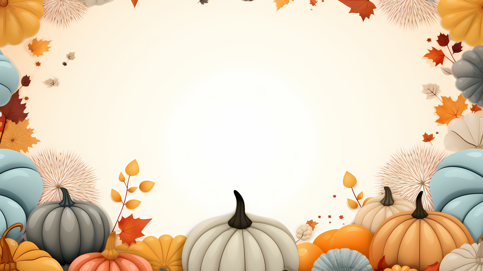 Белый фон с тыквами на Хэллоуин