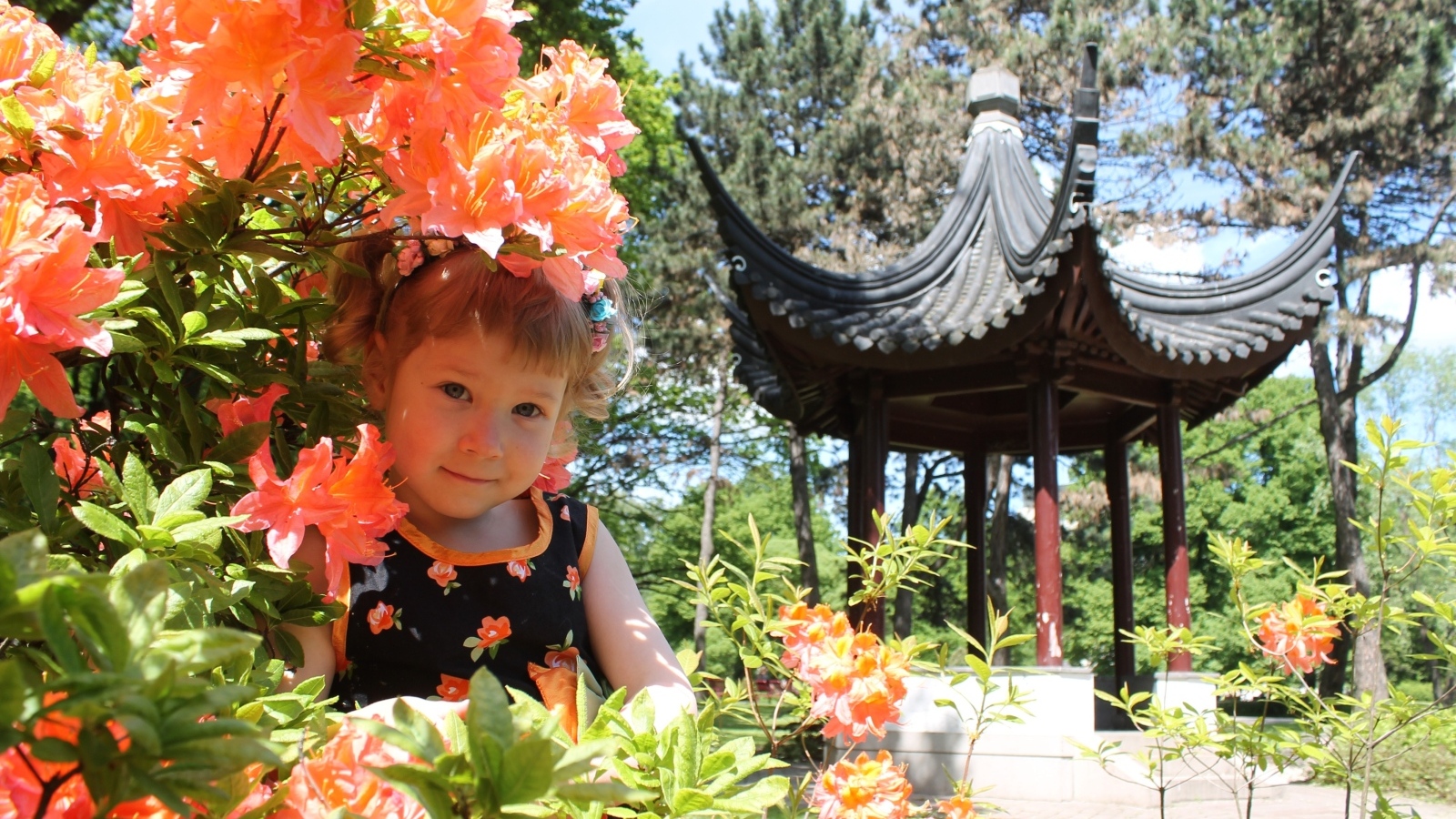 Маленькая девочка в цветах