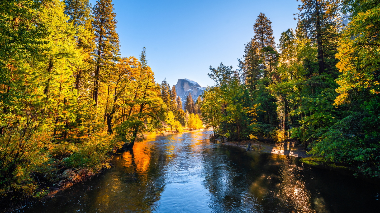 Река в осеннем парке, США