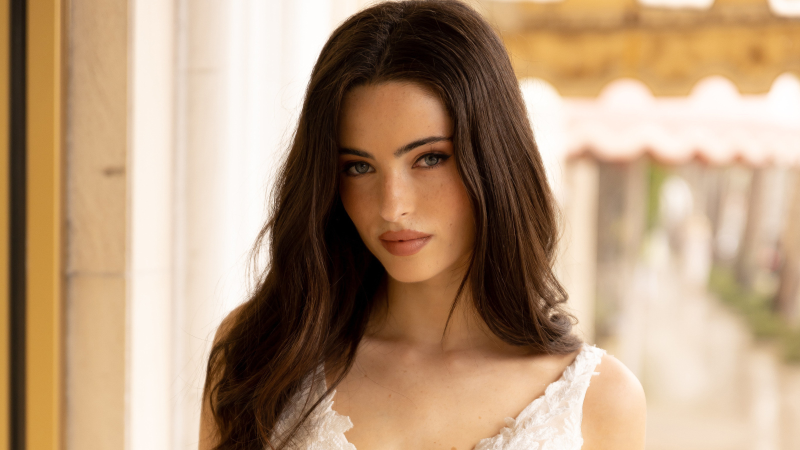 Красивая брюнетка, актриса Рени Мерден