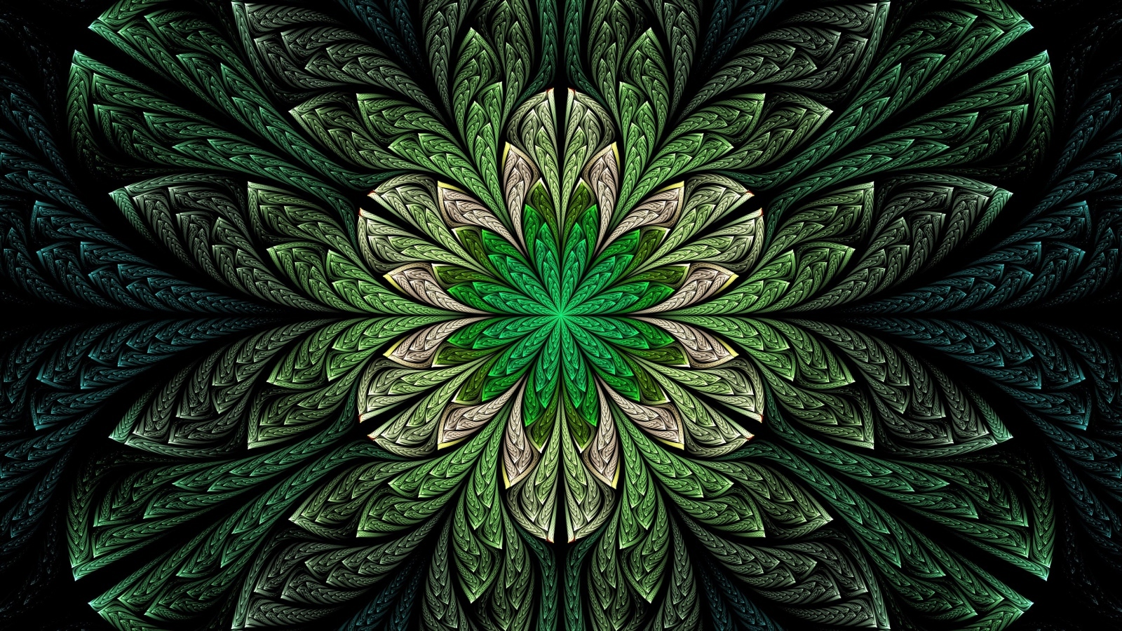 Абстрактный зеленый волнистый цветок 