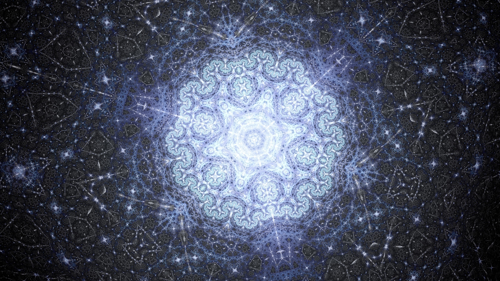 Красивый неоновый фрактальный узор 