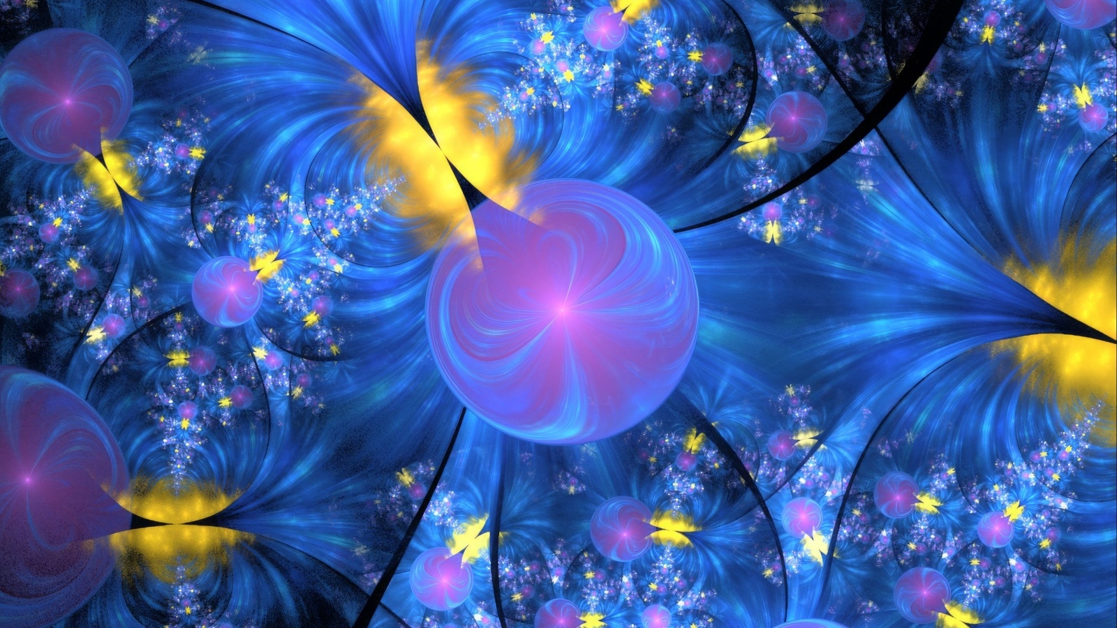 Неоновые абстрактные круги с разводами