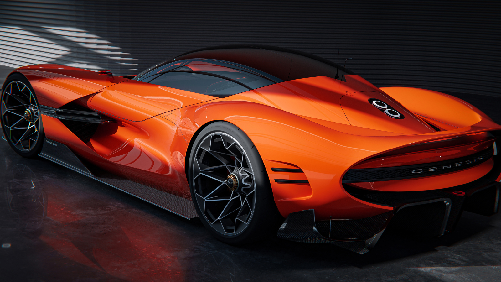 Автомобиль Genesis X Gran Berlinetta вид сзади