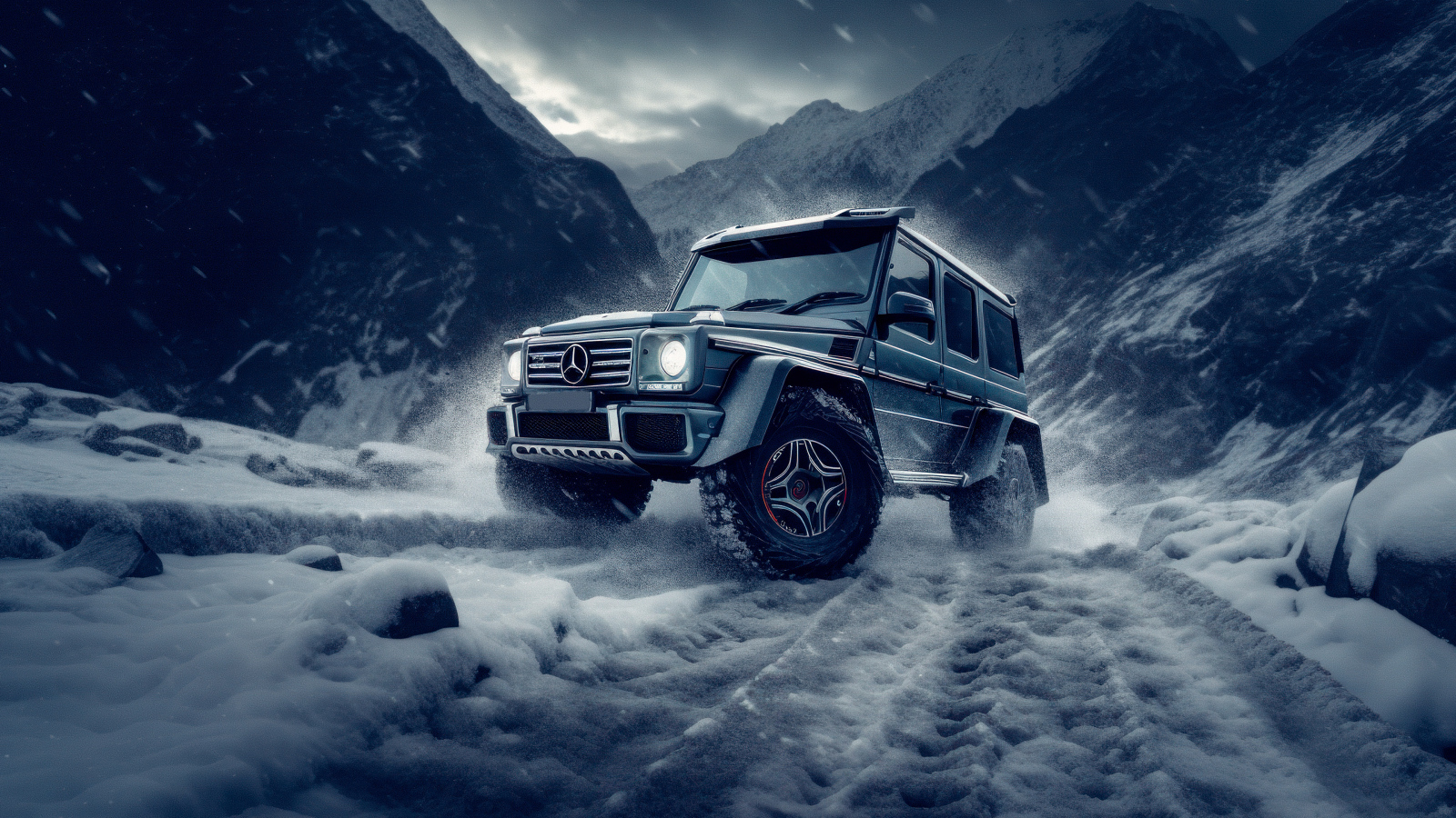 Внедорожник Mercedes-Benz G63 AMG на снегу