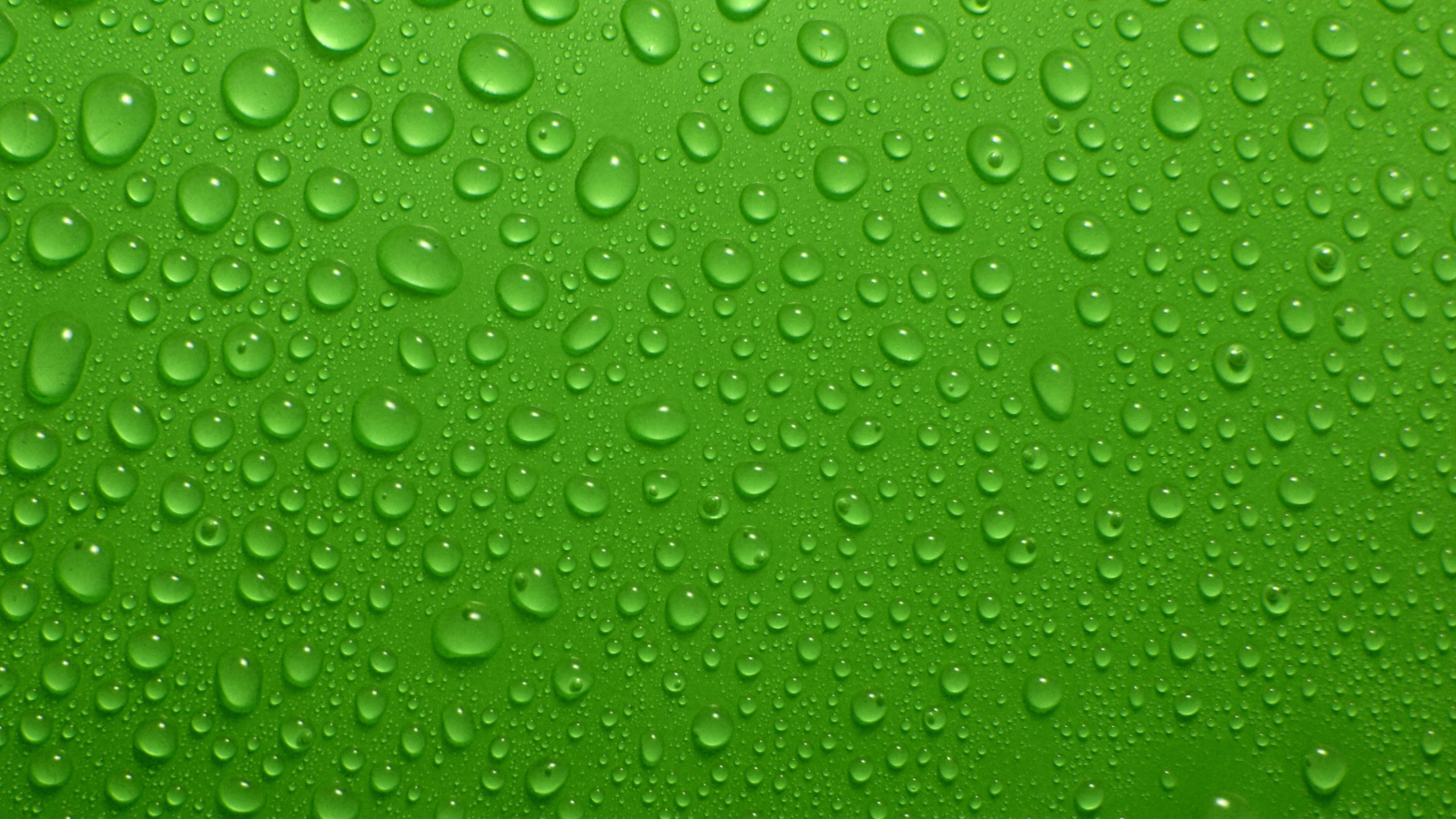 Капли воды на зеленом фоне