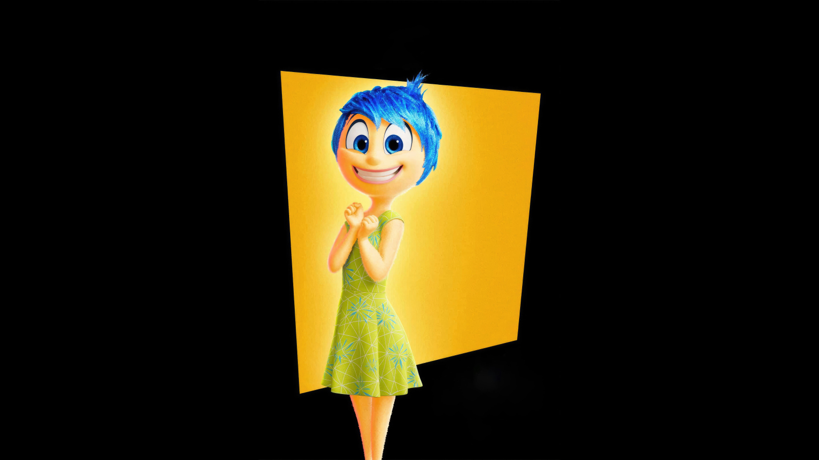 Character Joy of the new cartoon Puzzle 2 on a black background, 2024