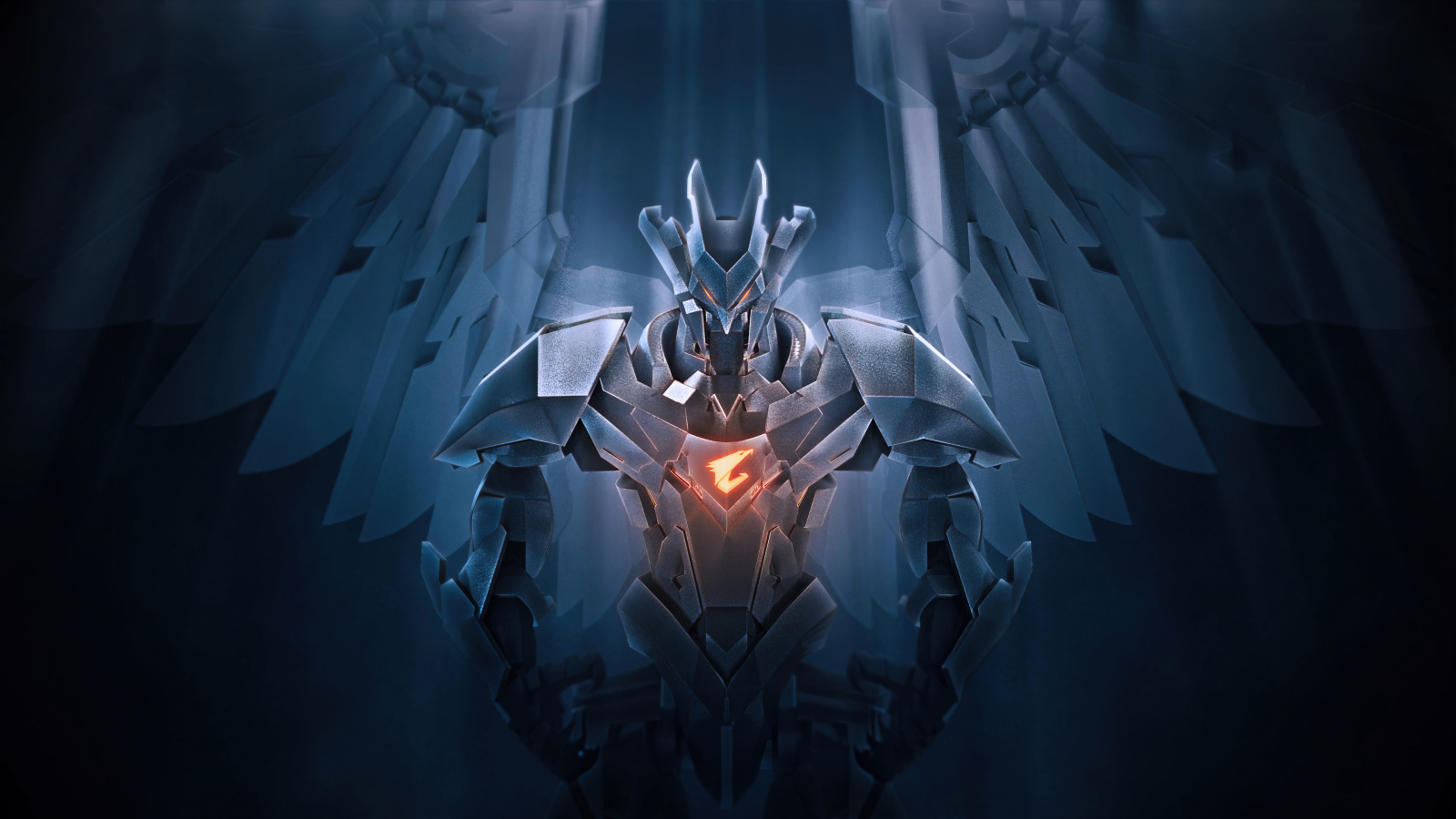 Ангел тьмы с логотипом aorus gigabyte