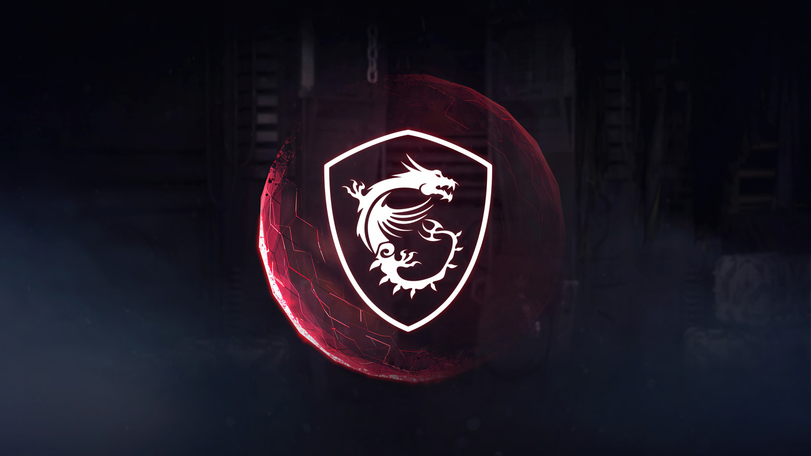 Логотип msi с белым драконом на сером фоне