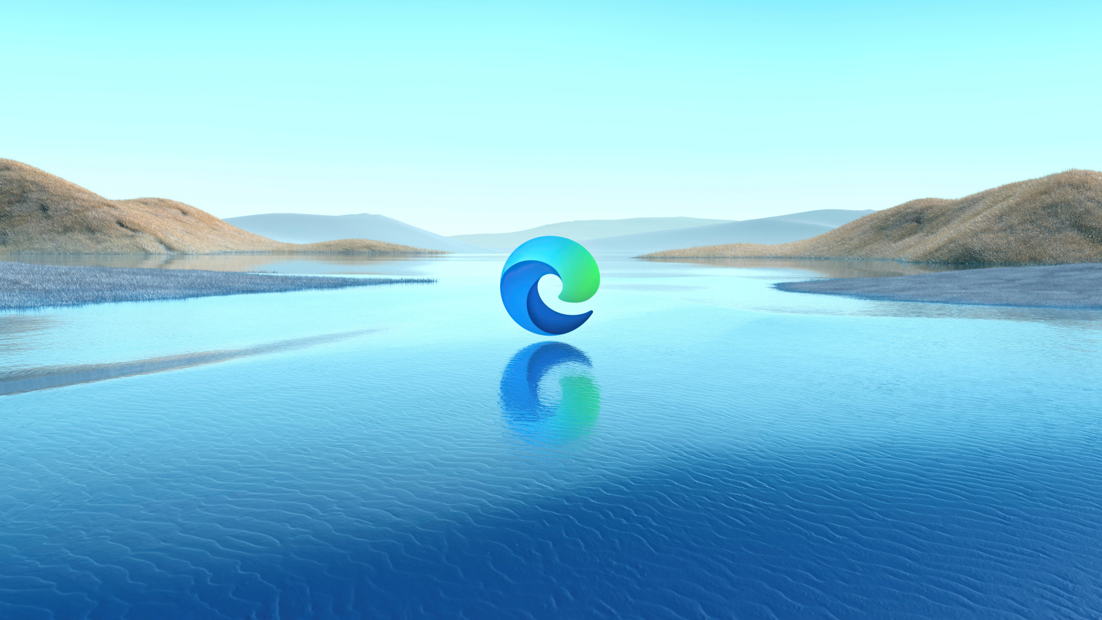 Логотип microsoft edge над водой 