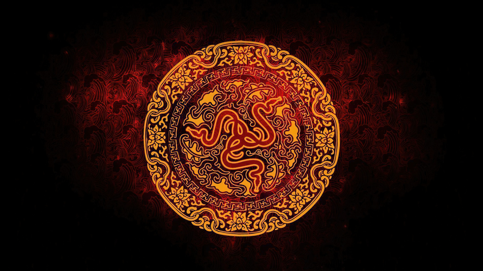 Логотип razer на красивом круглом фоне