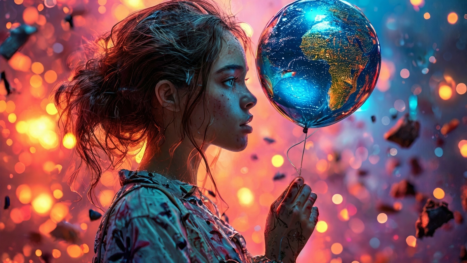Девочка с волшебным шариком в руках