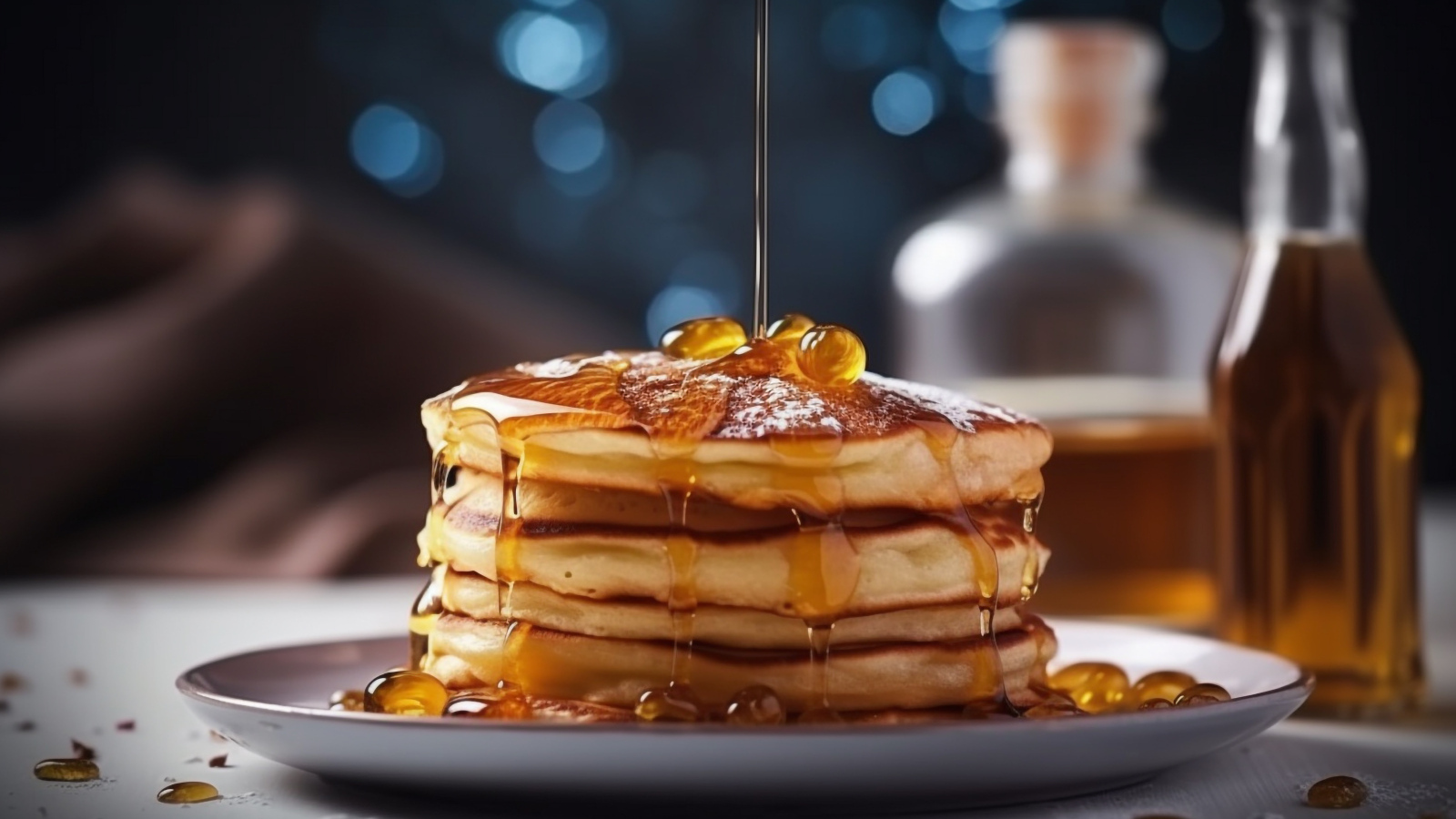 Вкусные оладьи с медом и сахарной пудрой