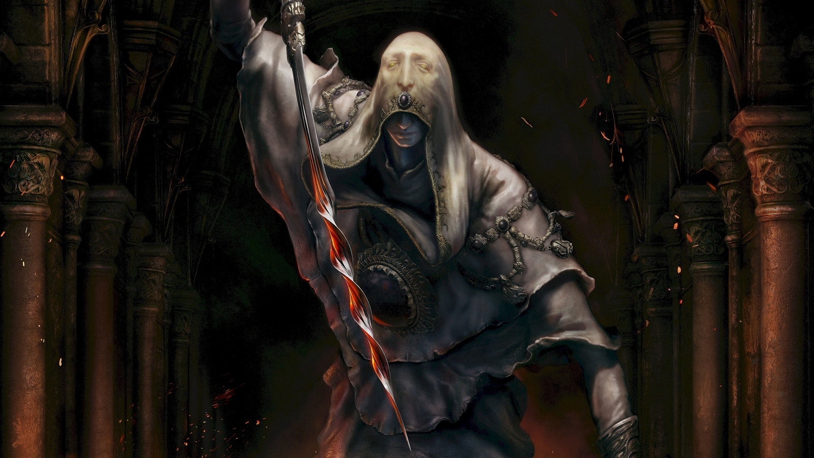 Воин в плаще из компьютерной игры Elden Ring