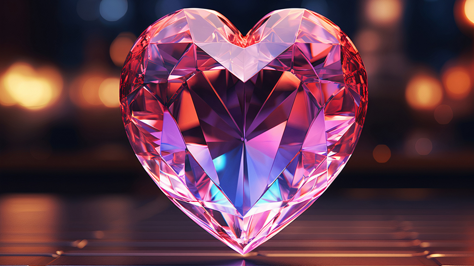 Большое розовое драгоценное сердце