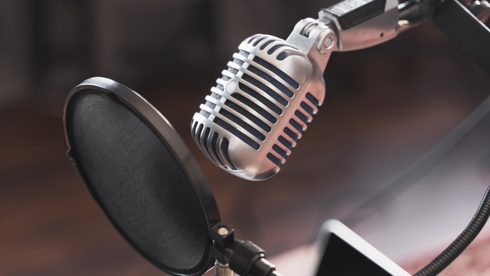 Студийный микрофон с фильтром 