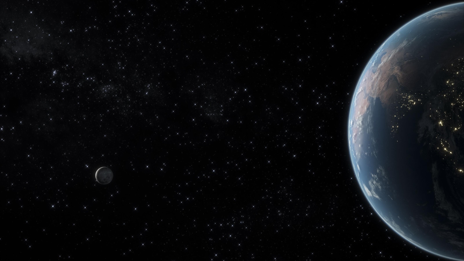 Планета Земля в темной звездной галактике