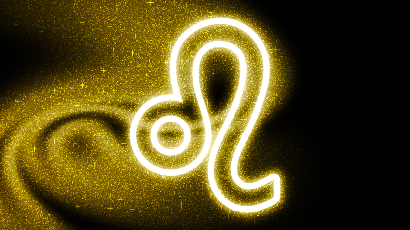 Золотистая пыль со знаком зодиака лев на черном фоне
