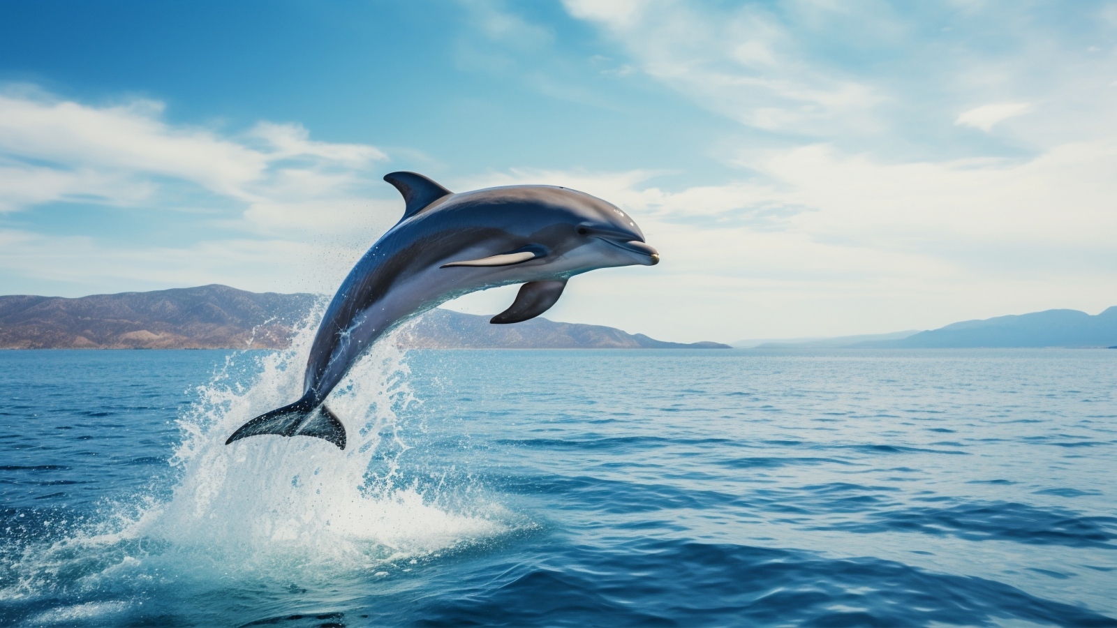 Дельфин выпрыгивает из воды